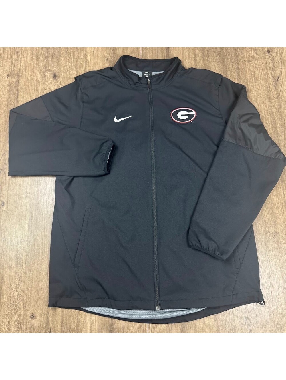 Nike UGA Georgia Bulldogs Jacket Full Zip Size XL Player Worn Black Vented